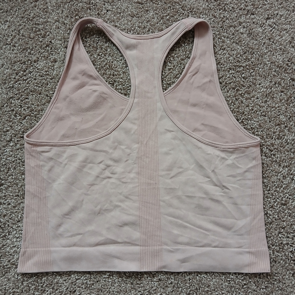 🧚‍♀️VS PINK Light Pink Seamless Racerback Crop Top Large - Picture 3 of 5